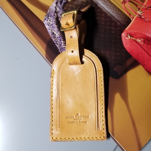 LOUIS VUITTON Vachetta leather luggage tag France - Picture 2 of 13